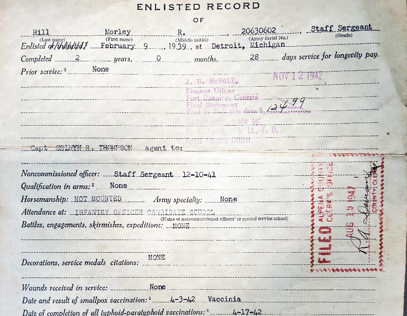 2nd Lt. Morley R. Hill, I company